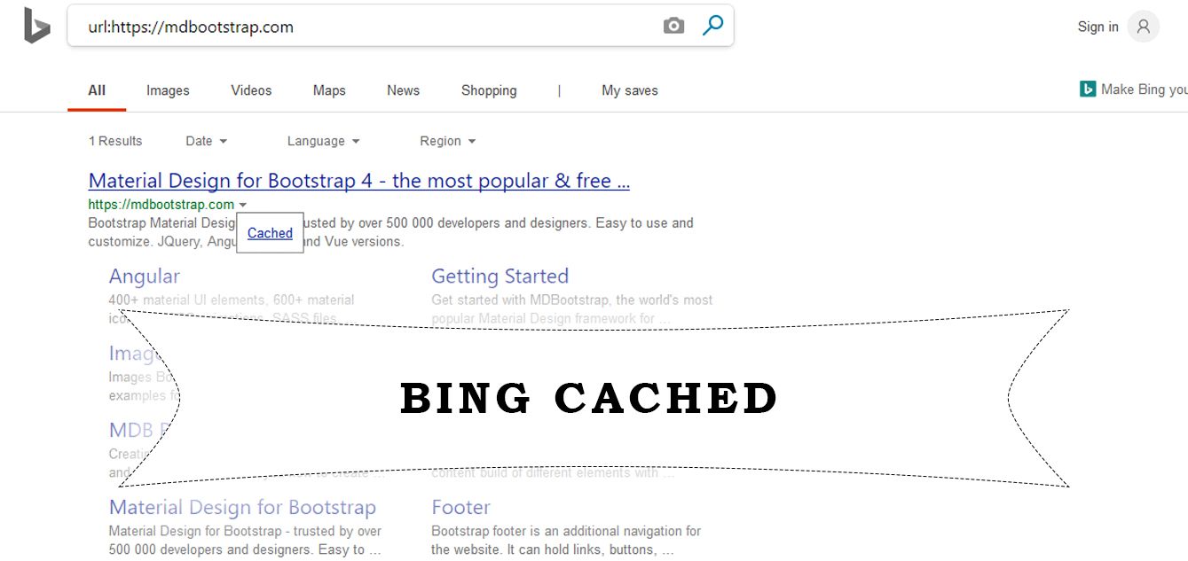bing cached pages